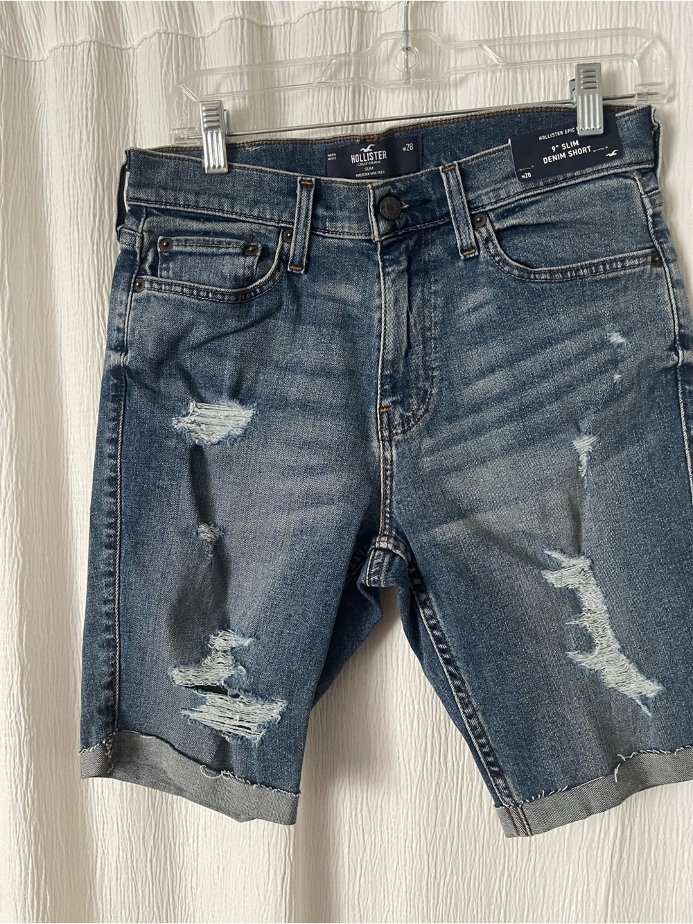 Hollister women Distressed Denim Shorts - Dark Blue